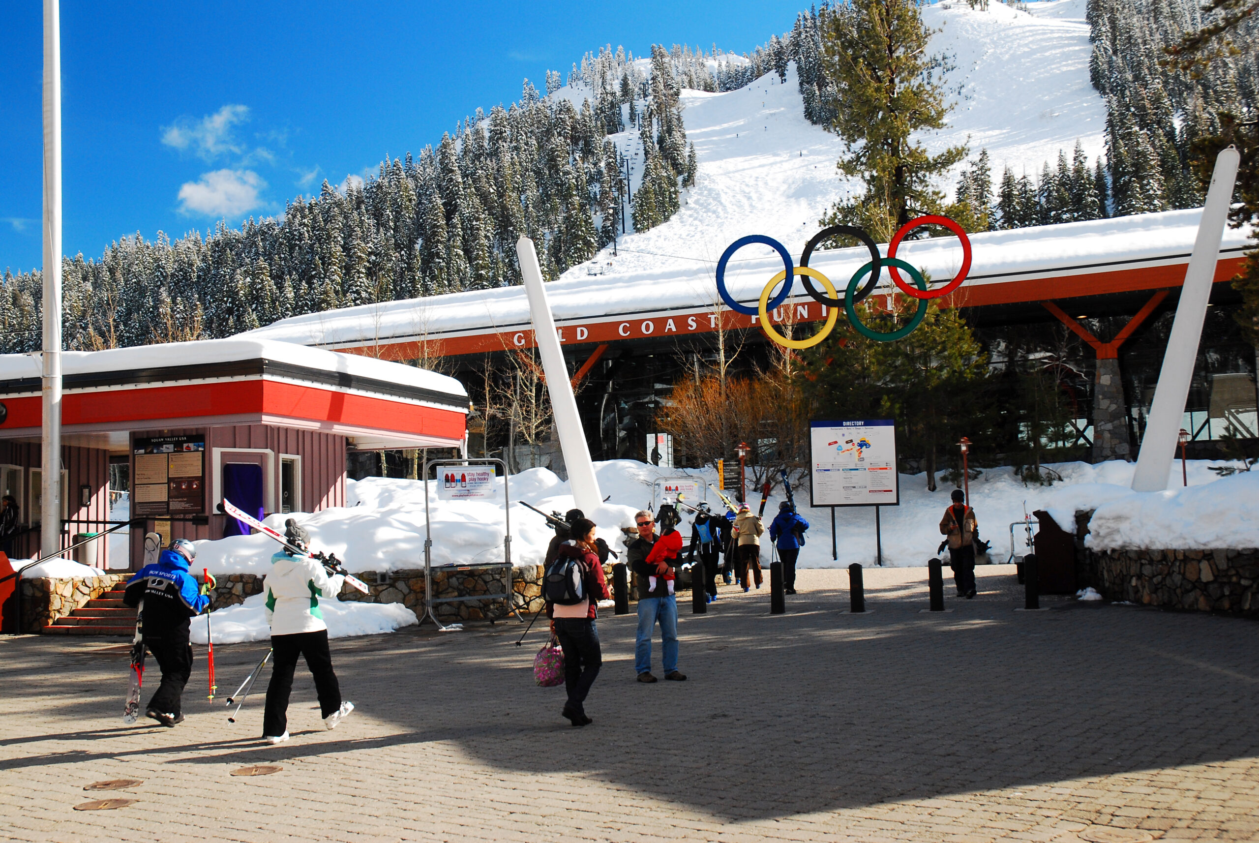 Skiers at Olympic Valley